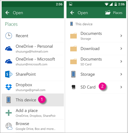 Office voor Android-SD-kaart