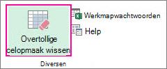 Overtollige celopmaak wissen