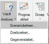 Naar Scenariobeheer vanuit Gegevensprognose > ? What-If Analyse