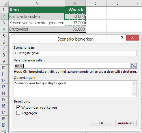 Schakelen tussen scenario's