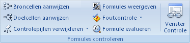Groep Formules controleren op het tabblad Formules