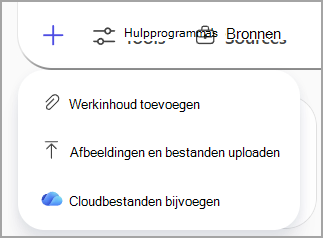 Verwijs naar bestanden uit uw Microsoft-cloudopslag die u wilt gebruiken in uw prompt.