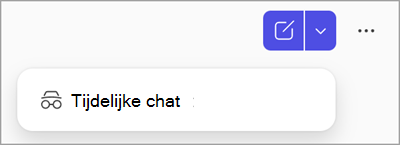 Schermopname van de tijdelijke chatknop in Copilot Chat