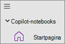 Copilot-notebooks optie in OneNote
