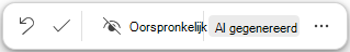 De knop Copilot-sneltoetsen in Copilot-pagina's met opties voor het verwijderen van bewerkingen, het behouden van bewerkingen of het schakelen tussen de oorspronkelijke versie en nieuwe bewerkingen.