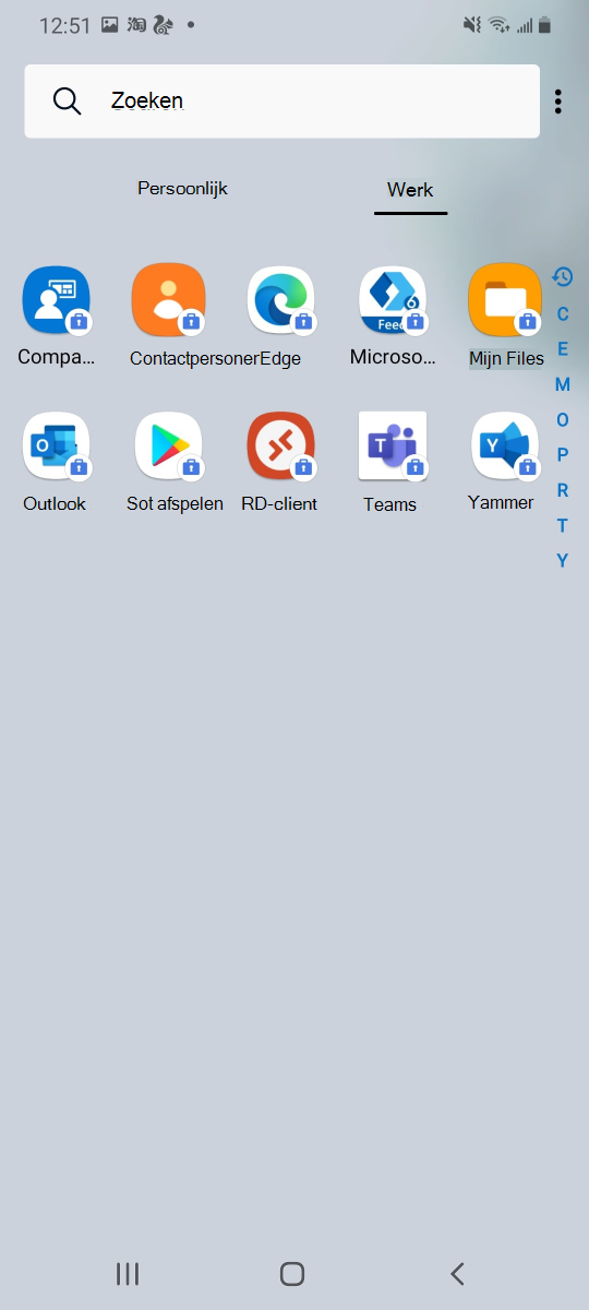 persoonlijke app-lade