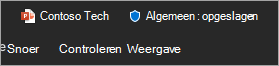 Schermopname van de titelbalk met het vertrouwelijkheidslabel voor bestanden.
