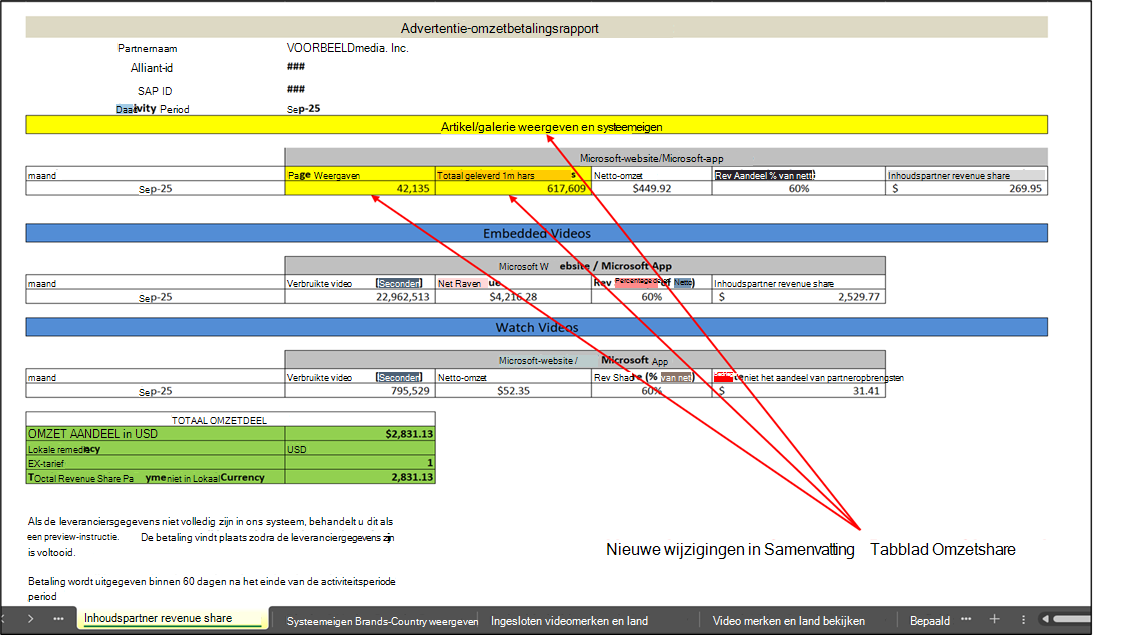 MSN Advertising Revenue Payment Report