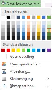 Menu met kleuropties voor Opvullen van vorm