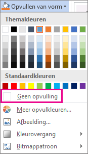 Geen opvulling selecteren