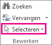 Selecteren in de groep Bewerken