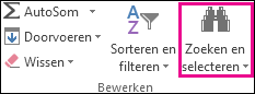 Zoeken & selecteren in de groep Bewerken op het tabblad Start