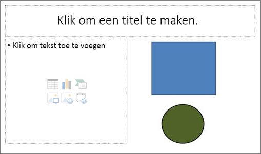 Een dia met twee tijdelijke aanduidingen en twee aparte objecten