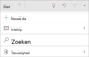 Schermopname van de knop Gevoeligheid in Office voor Android