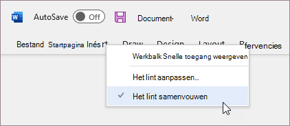 Het lint uitvouwen