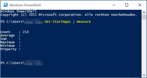 Windows PowerShell-script met aantal apps