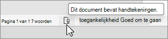 Knop Handtekeningen in het statusvak