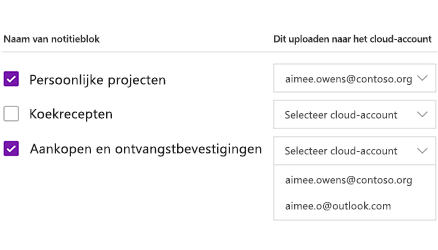 Notitieblokken uploaden naar een cloudaccount