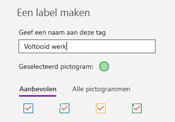 Aangepaste tags maken in OneNote voor Windows 10