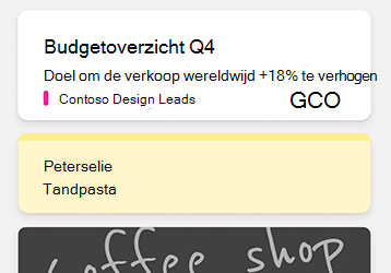 Voorbeeldnotities in de OneNote-feed