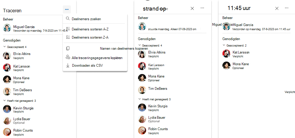 Schermopname van deelnemers aan de vergadering kopiëren en exporteren