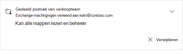 Kaart met gedeelde postvakken voor uitgebreid verkoopteam