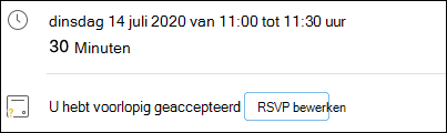RSVP bewerken vanuit de gebeurtenis.