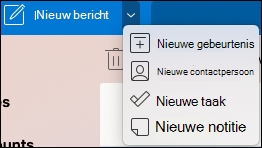 Vervolgkeuzelijst Nieuwe gebeurtenislocatie.