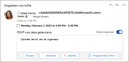 RSVP-menu van e-mailberichten.