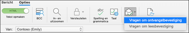 Vragen om ontvangstbevestiging 