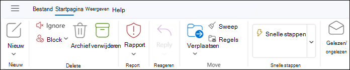Het lint in het nieuwe Outlook voor Windows