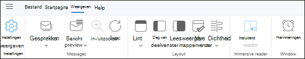 Tabblad Weergeven in het nieuwe Outlook voor Windows