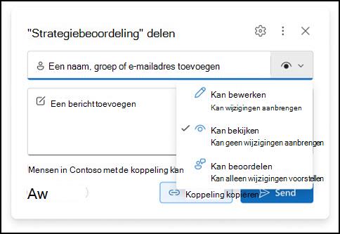 nieuw venster met machtigingen voor Outlook-bijlagen