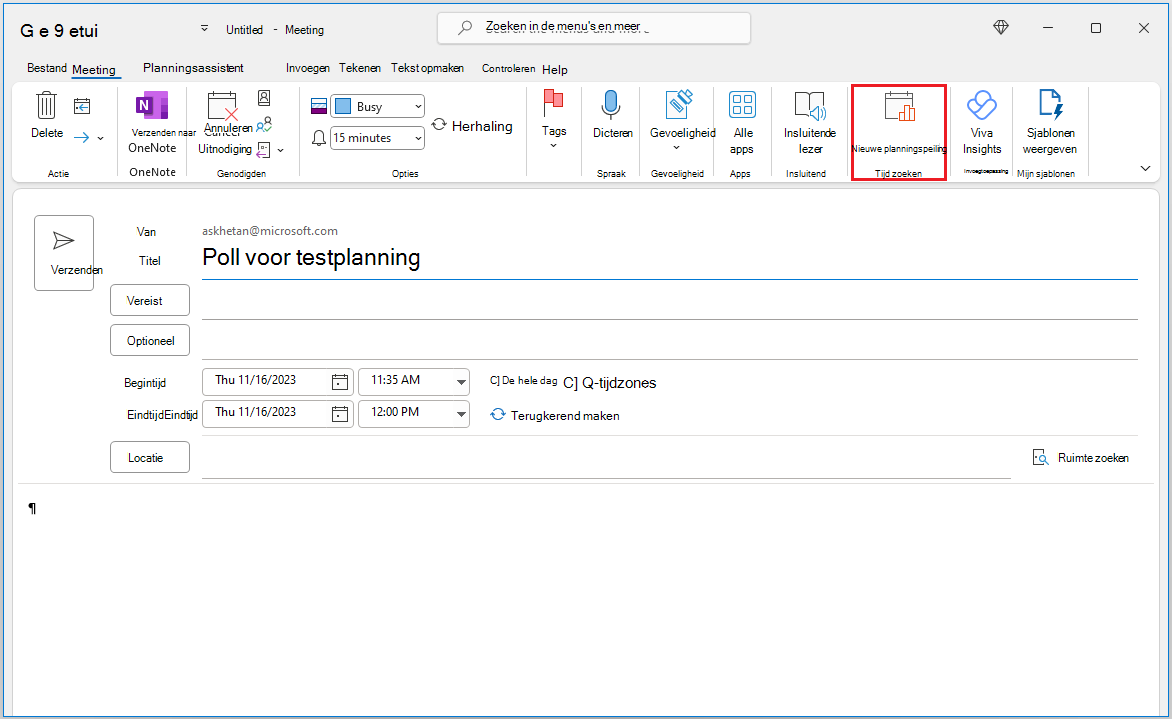 Maak een planningspeiling in Calendar formulier voor het opstellen van gebeurtenissen.
