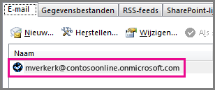 Een account in het dialoogvenster Accountinstellingen in Outlook 2013