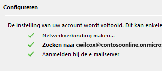 De derde pagina van de wizard Account toevoegen