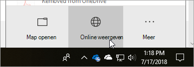 Een schermafbeelding van de knop Online weergeven