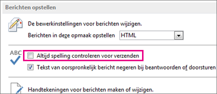 Altijd spelling controleren voor verzenden