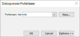 Dialoogvenster Profiel kiezen met de naam van het nieuwe profiel