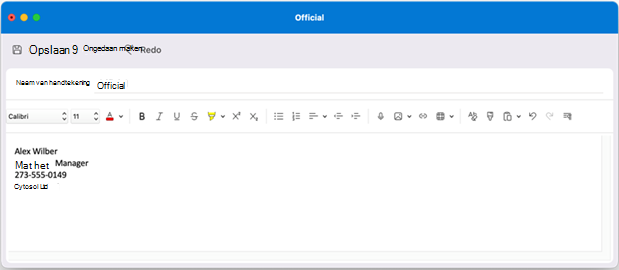 Handtekening maken in Outlook voor Mac