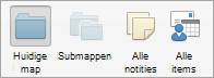 Toont de zoekopties voor Notities