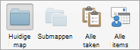 Toont de zoekopties voor taken
