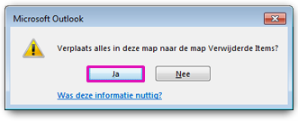Klik op Ja om te bevestigen dat u alles in de map definitief wilt verwijderen.
