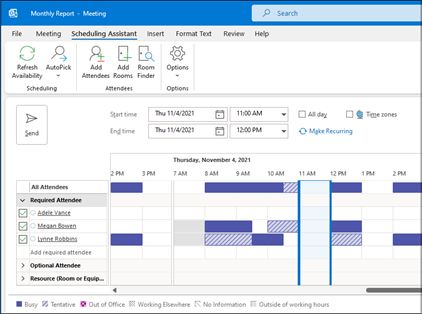 Planningsassistent in Outlook