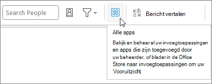 Het pictogram Alle apps op een samengevouwen lintindeling in Outlook voor Windows.