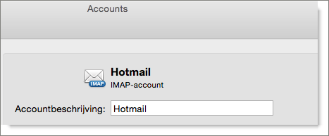 A description and type of an Outlook account are shown.