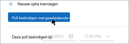 Weergave organisatoren van een planningspeiling met de knop Eindpeiling