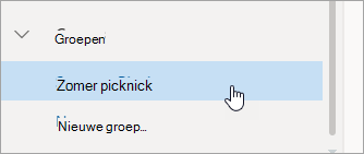 Een schermafbeelding van een groep in het linkerdeelvenster