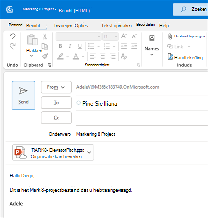 Items delen in Outlook