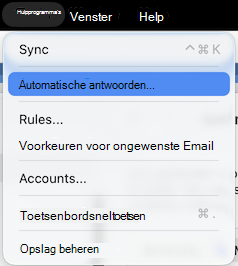 Menu Extra Automatische antwoorden